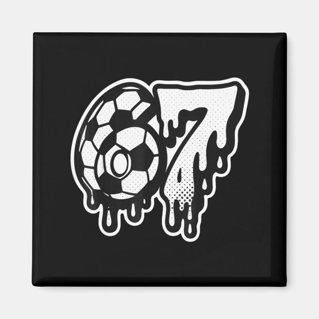 Funny 67 Meme Slang Soccer Ice Cream Drip Six Seve Magnet (Framsidan)
