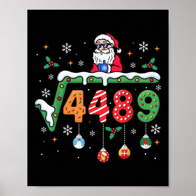Funny 67 Meme Square Root 4489 Slang Math Teacher  Poster (Framsidan)