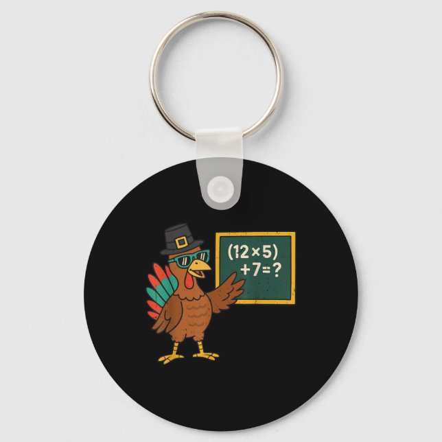 Funny 67 Meme Turkey Math Teacher Thanksgiving Mat Nyckelring (Framsida)