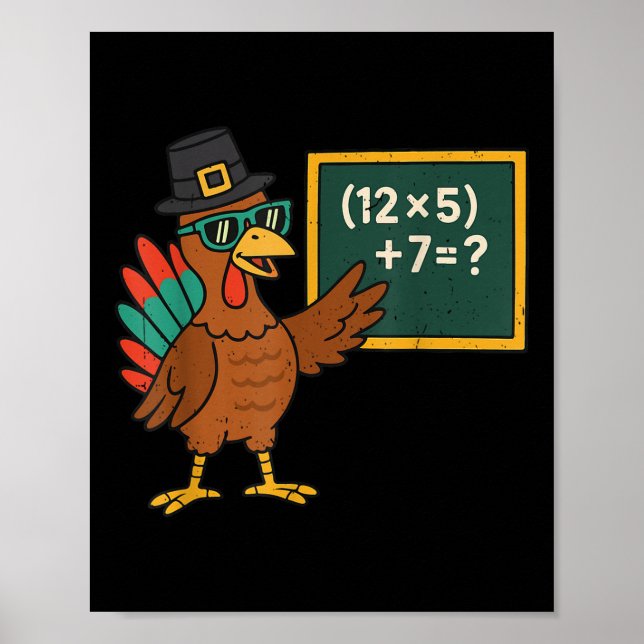 Funny 67 Meme Turkey Math Teacher Thanksgiving Mat Poster (Framsidan)