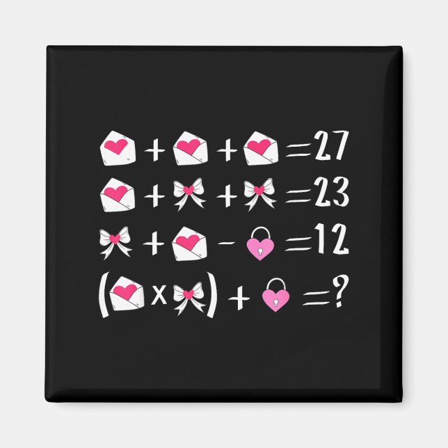 Funny 67 Meme Valentine Math Teacher Bow Six Seven Magnet (Framsidan)