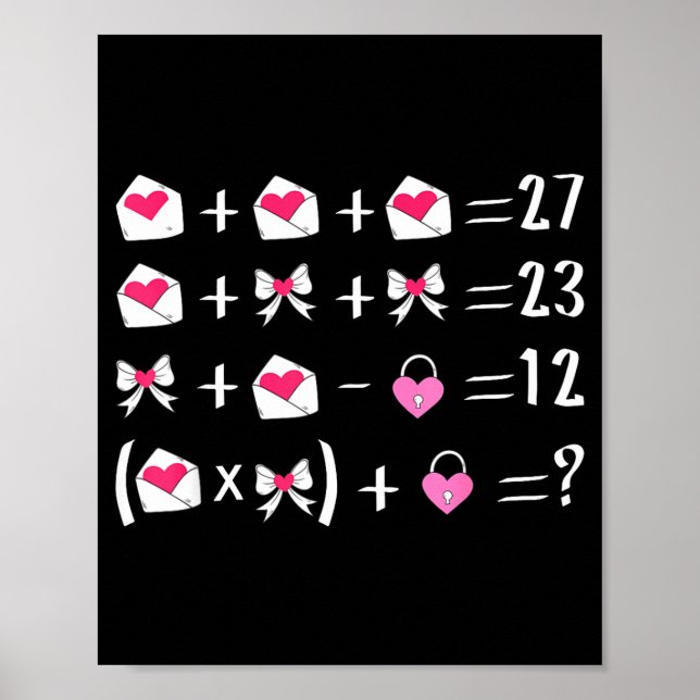 Funny 67 Meme Valentine Math Teacher Bow Six Seven Poster (Framsidan)