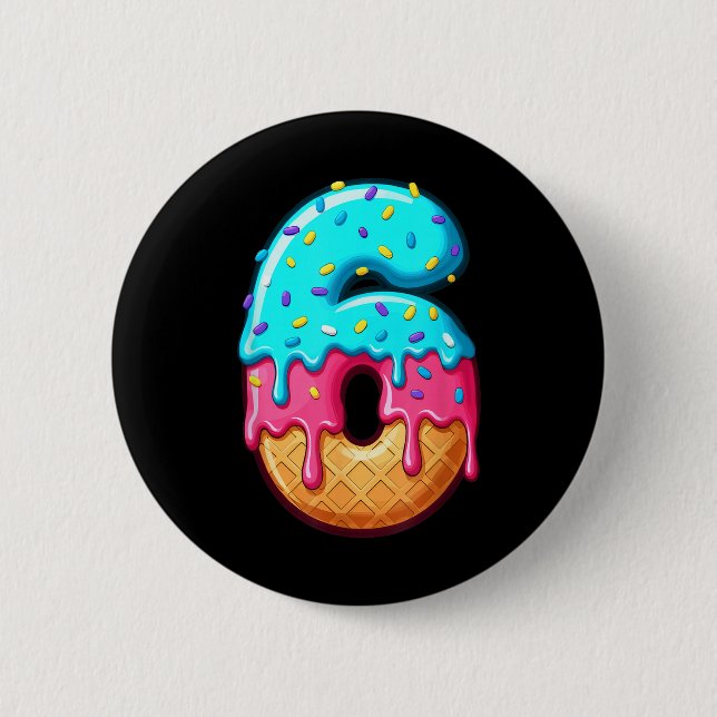 Funny 67 Number 6 Ice Cream Drip Meme Matching Gro Knapp (Framsida)