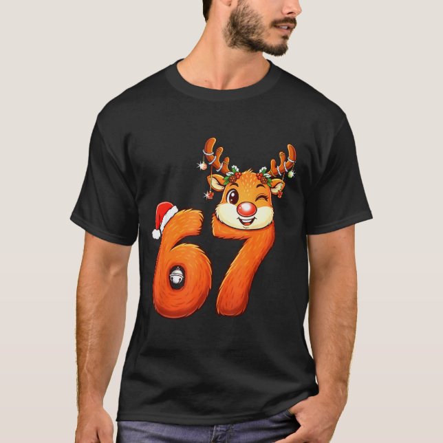 Funny 67 Reindeer Christmas Six Seven Meme 6 7 Tee (Framsida)