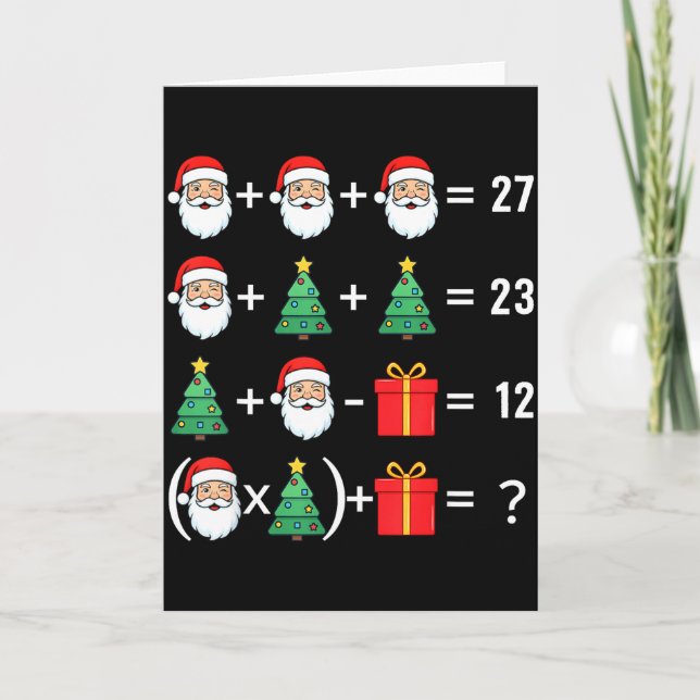 Funny 67 Santa Tree Math Teacher Christmas Xmas Hu Kort (Framsida)
