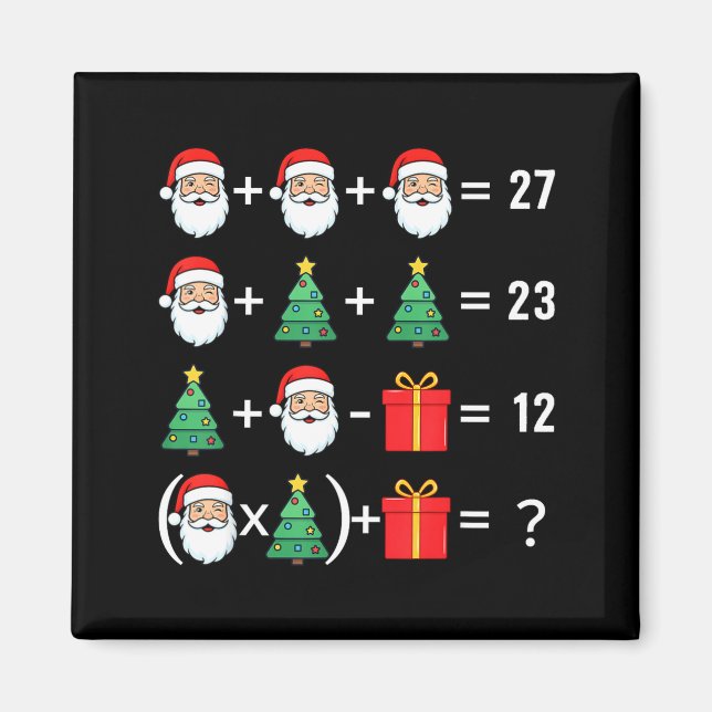 Funny 67 Santa Tree Math Teacher Christmas Xmas Hu Magnet (Framsidan)