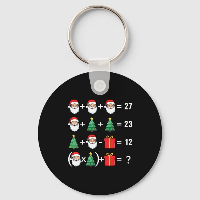 Funny 67 Santa Tree Math Teacher Christmas Xmas Hu Nyckelring (Framsida)