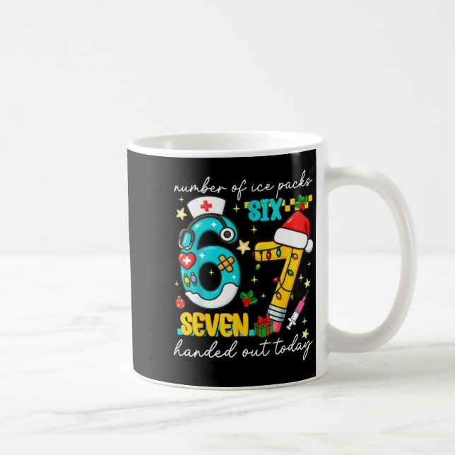 Funny 67 School Nurse Christmas Six Seven School N Kaffemugg (Höger)