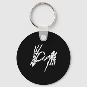 Funny 67 Sex Seven Meme Halloween Skeleton Händer Nyckelring
