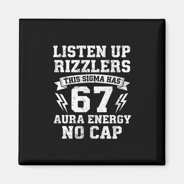 Funny 67 Shirt Meme Six Seven  Magnet (Framsidan)