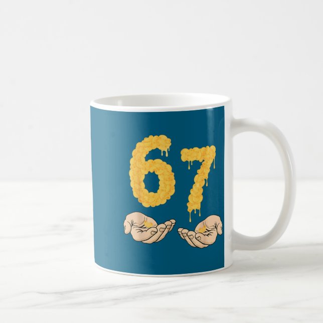 Funny 67 Six Seven Cheesy Mac &amp; Cheese 6 7 Kid Kaffemugg (Höger)