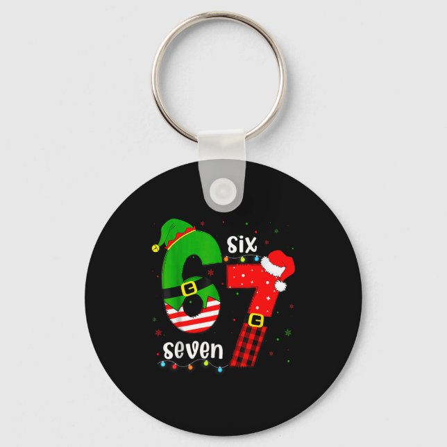Funny 67 Six Seven Christmas Boys Girls Kids Teens Nyckelring (Framsida)