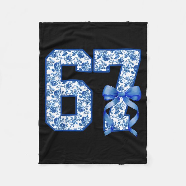 Funny 67 Six Seven Coquette Girly Blue Toile Women Fleecefilt (Framsidan)