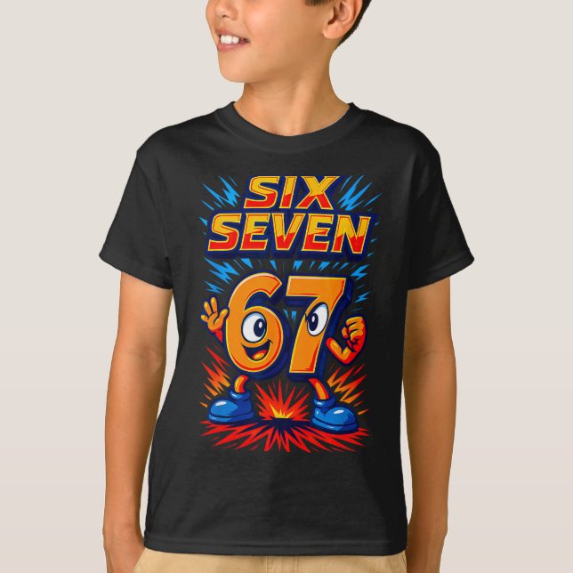 Funny 67 Six Seven Italian Brainrot Boys Girls 6 7 T Shirt (Framsida)