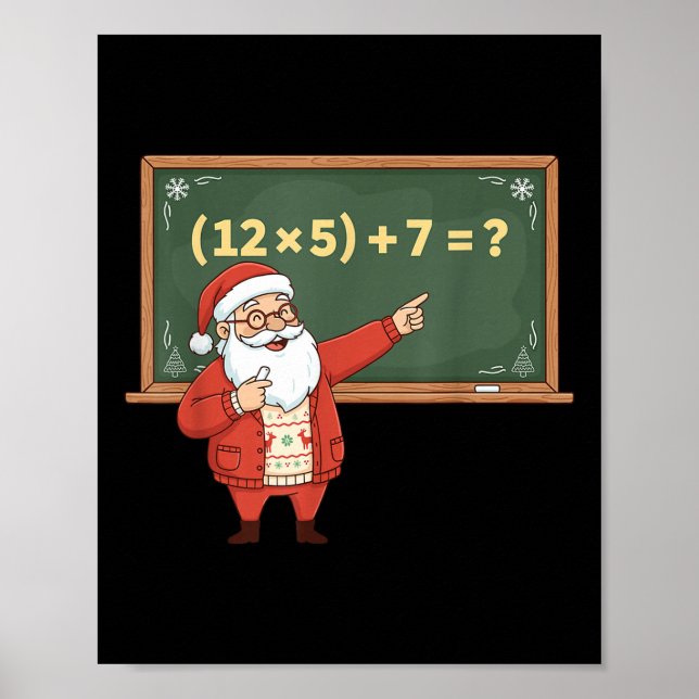 Funny 67 Six Seven Math Teacher Christmas Meme Equ Poster (Framsidan)