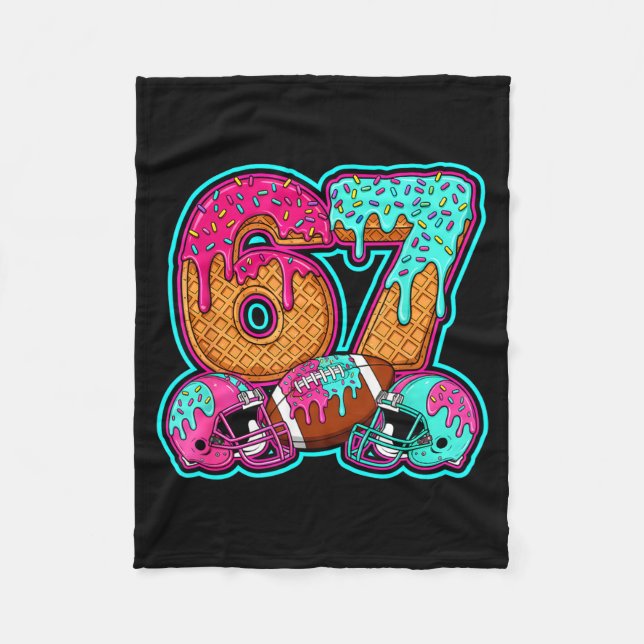 Funny 67 Six Seven Meme American Football Number # Fleecefilt (Framsidan)