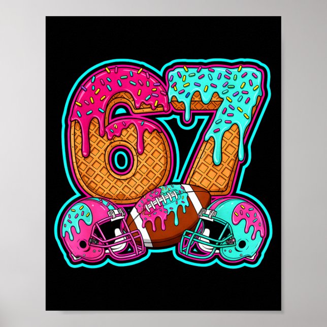 Funny 67 Six Seven Meme American Football Number # Poster (Framsidan)