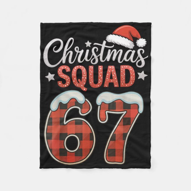 Funny 67 Six Seven Meme Brainrot 67 Christmas Squa Fleecefilt (Framsidan)