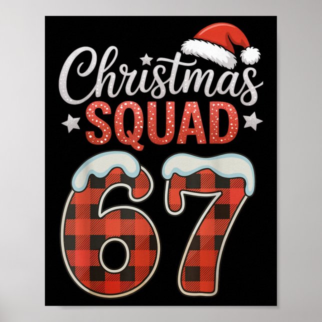 Funny 67 Six Seven Meme Brainrot 67 Christmas Squa Poster (Framsidan)