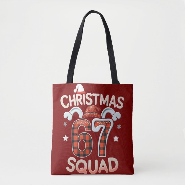 Funny 67 Six Seven Meme Brainrot  Christmas Squad Tygkasse (Framsida)
