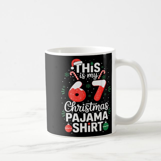 Funny 67 Six Seven Meme Brainrot Cringe Christmas  Kaffemugg (Höger)