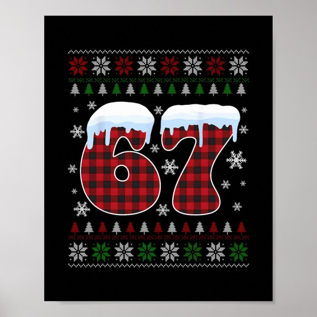 Funny 67 Six Seven Meme Brainrot Cringe Christmas  Poster (Framsidan)
