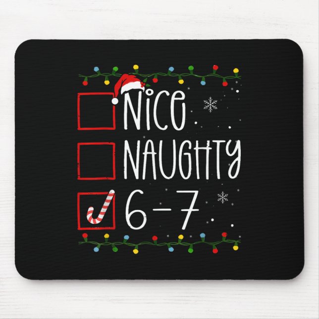 Funny 67 Six Seven Meme Christmas Naughty Nice Lis Musmatta (Framsidan)