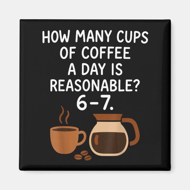Funny 67 Six Seven Meme Coffee Lover Teacher  Magnet (Framsidan)
