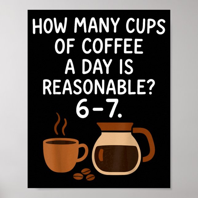 Funny 67 Six Seven Meme Coffee Lover Teacher  Poster (Framsidan)
