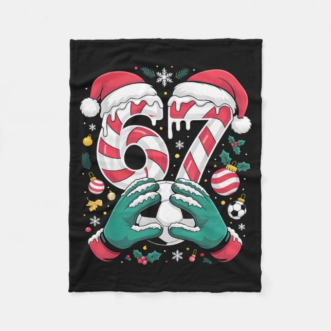 Funny 67 Six Seven Soccer Goalkeeper Funny Meme Ch Fleecefilt (Framsidan)