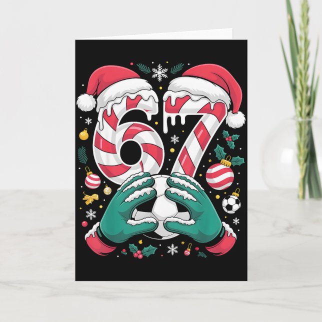 Funny 67 Six Seven Soccer Goalkeeper Funny Meme Ch Kort (Framsida)