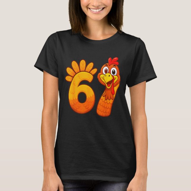 Funny 67 Thanksgiving Meme Turkey Six Seven Costum T Shirt (Framsida)