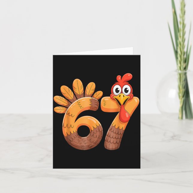 Funny 67 Thanksgiving Turkey  Kort (Framsida)