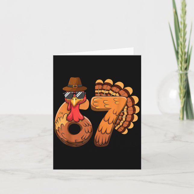 Funny 67 Turkey Thanksgiving Six Seven Shirts Boys Kort (Framsida)