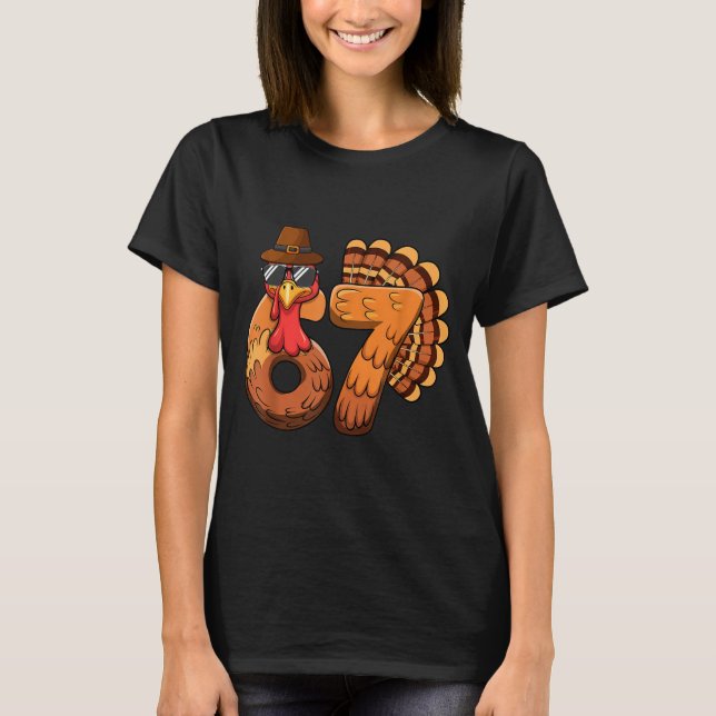 Funny 67 Turkey Thanksgiving Six Seven Shirts Boys T Shirt (Framsida)