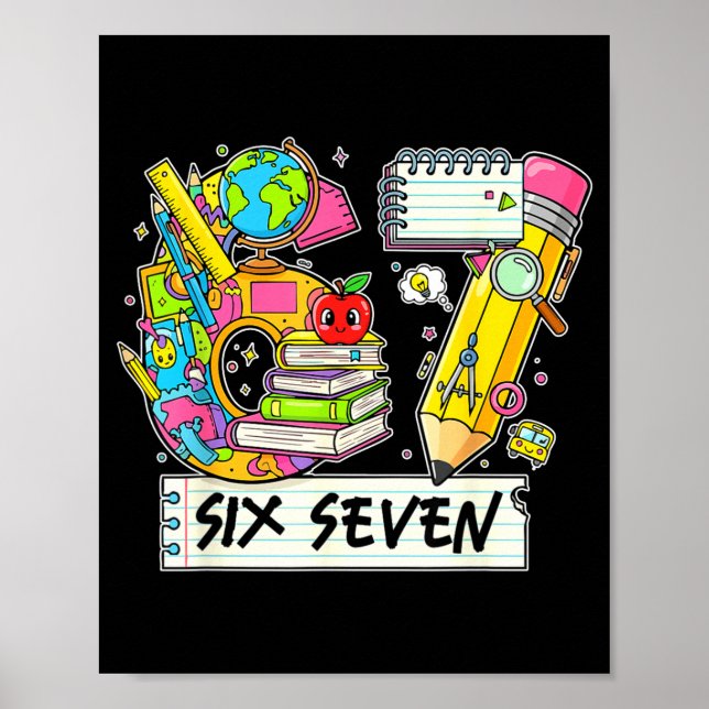 Funny 67th Day Of School, Vibes Funny Six Seven 67 Poster (Framsidan)