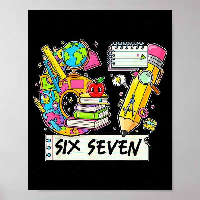 Funny 67th Day Of School, Vibes Funny Six Seven 67 Poster (Framsidan)