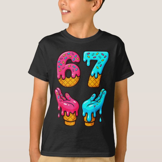 Funny 6 7 67 Six Seven Meme  T Shirt (Framsida)