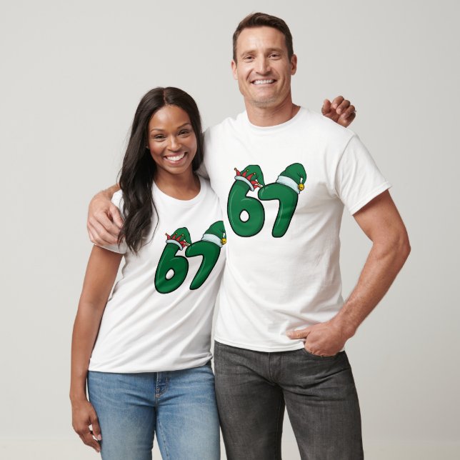 Funny 6 7 Elves Hat Christmas  T Shirt (Unisex)