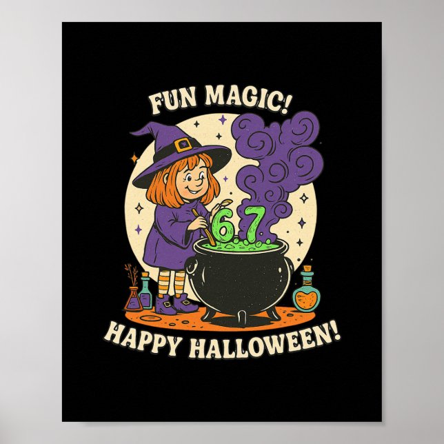 Funny 6 7 Halloween Costume Witch Cute Retro Fun M Poster (Framsidan)