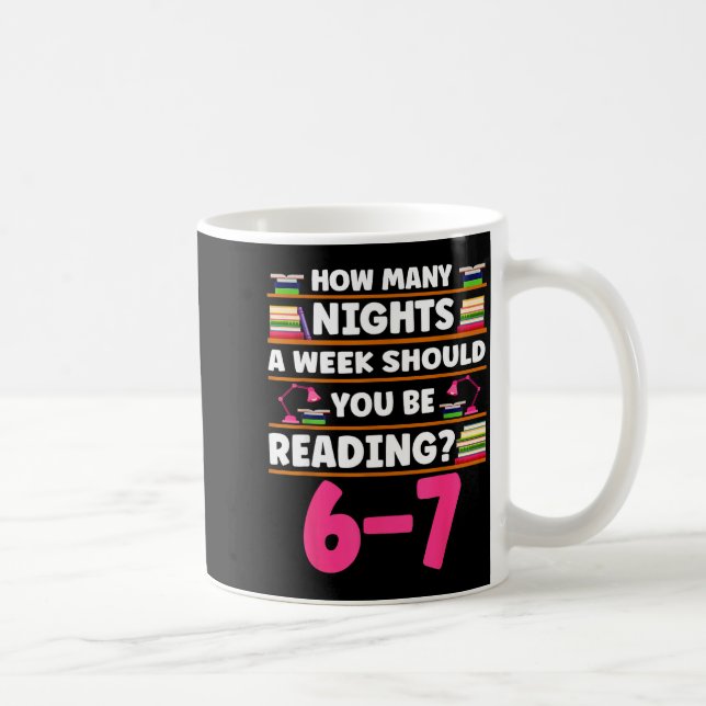 Funny 6 7 Meme Book Lover Teachers Bookish Men Wom Kaffemugg (Höger)