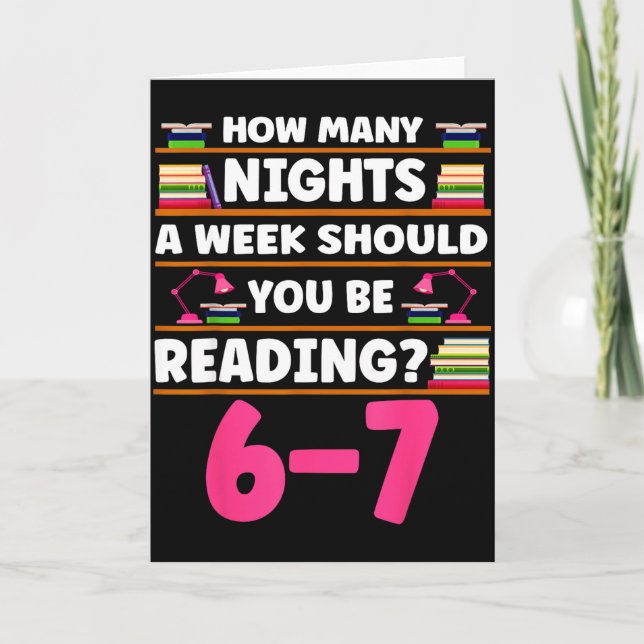 Funny 6 7 Meme Book Lover Teachers Bookish Men Wom Kort (Framsida)
