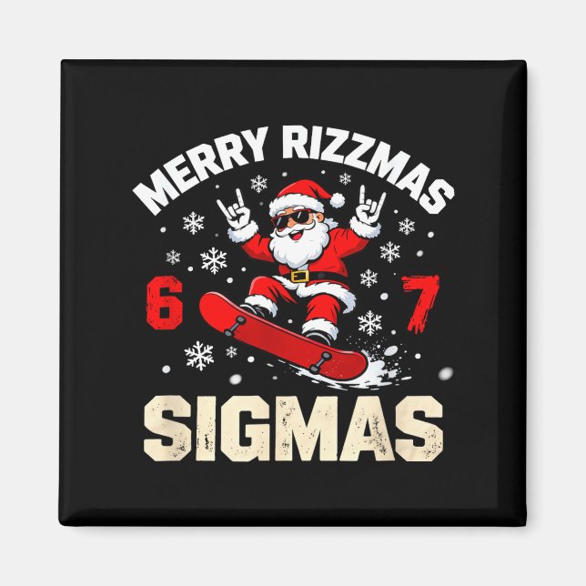 Funny 6-7 Meme Christmas Nice Naughty 67 Slang Tre Magnet (Framsidan)