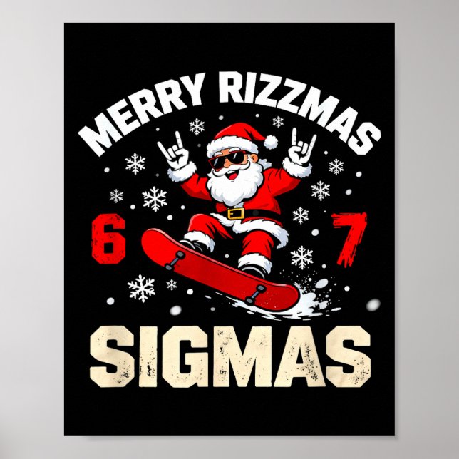 Funny 6-7 Meme Christmas Nice Naughty 67 Slang Tre Poster (Framsidan)
