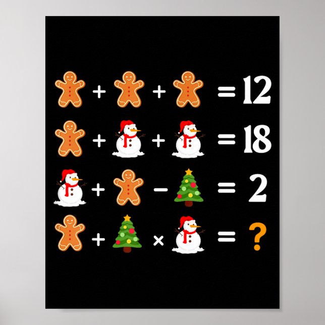 Funny 6 7 Meme Christmas Order Of Operations Math  Poster (Framsidan)