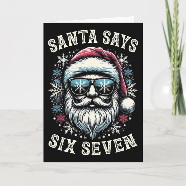 Funny 6-7 Meme Christmas Santa Six Seven Brain Rot Kort (Framsida)