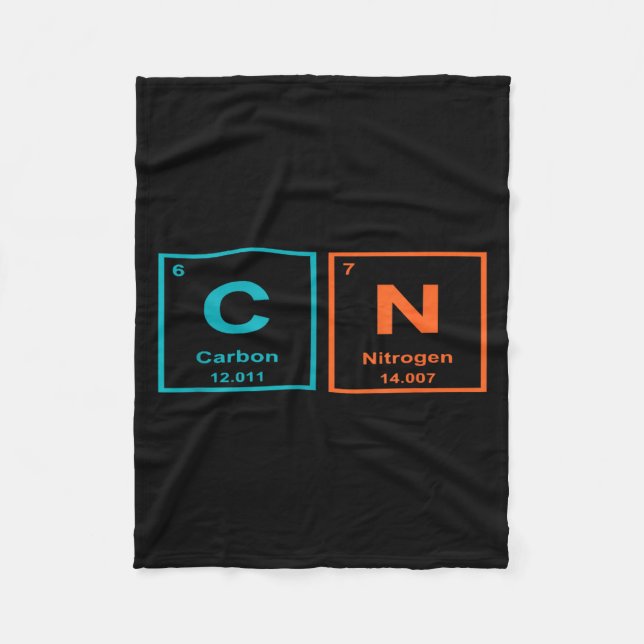 Funny 6 7 Periodic Table Carbon Nitrogen Humor  Fleecefilt (Framsidan)