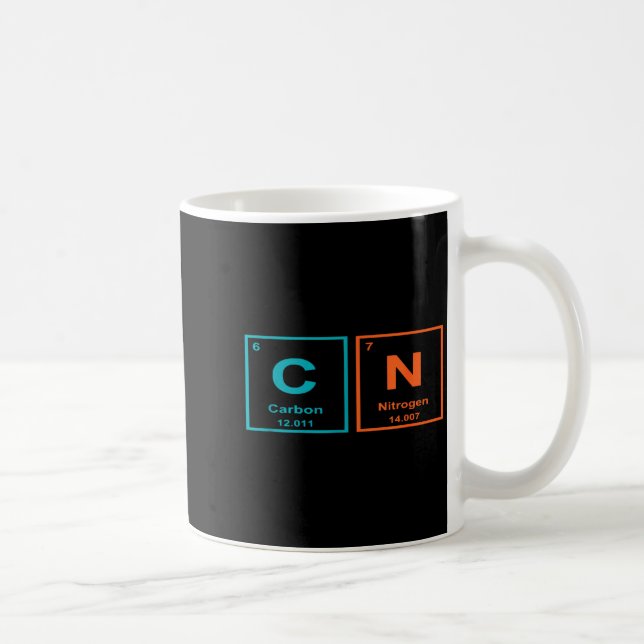 Funny 6 7 Periodic Table Carbon Nitrogen Humor  Kaffemugg (Höger)