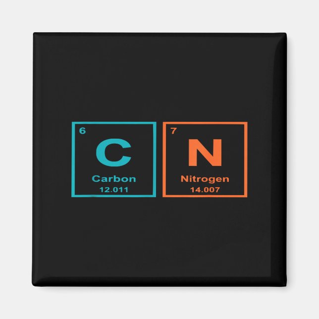 Funny 6 7 Periodic Table Carbon Nitrogen Humor  Magnet (Framsidan)