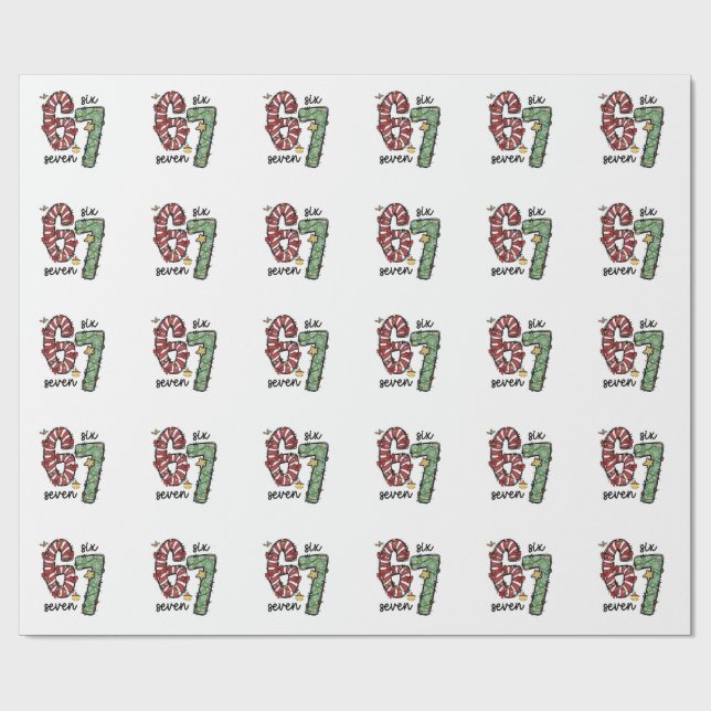 Funny 6 7  Santa Squad Sixty Seven Christmas Presentpapper (Platt)
